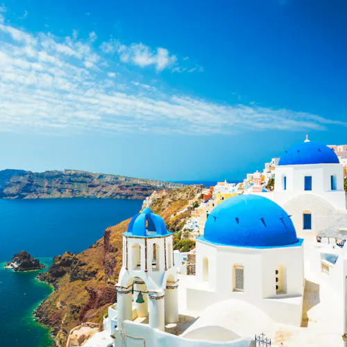 Vista de costa de Santorini